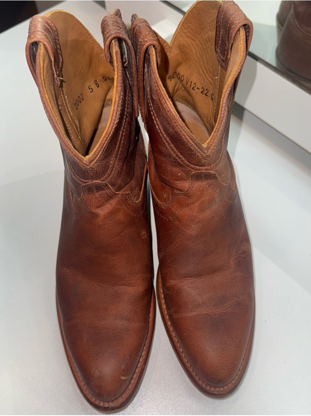 Tecovas Chestnut Brown Leather Western Ankle Boots